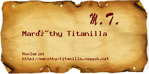 Maróthy Titanilla névjegykártya